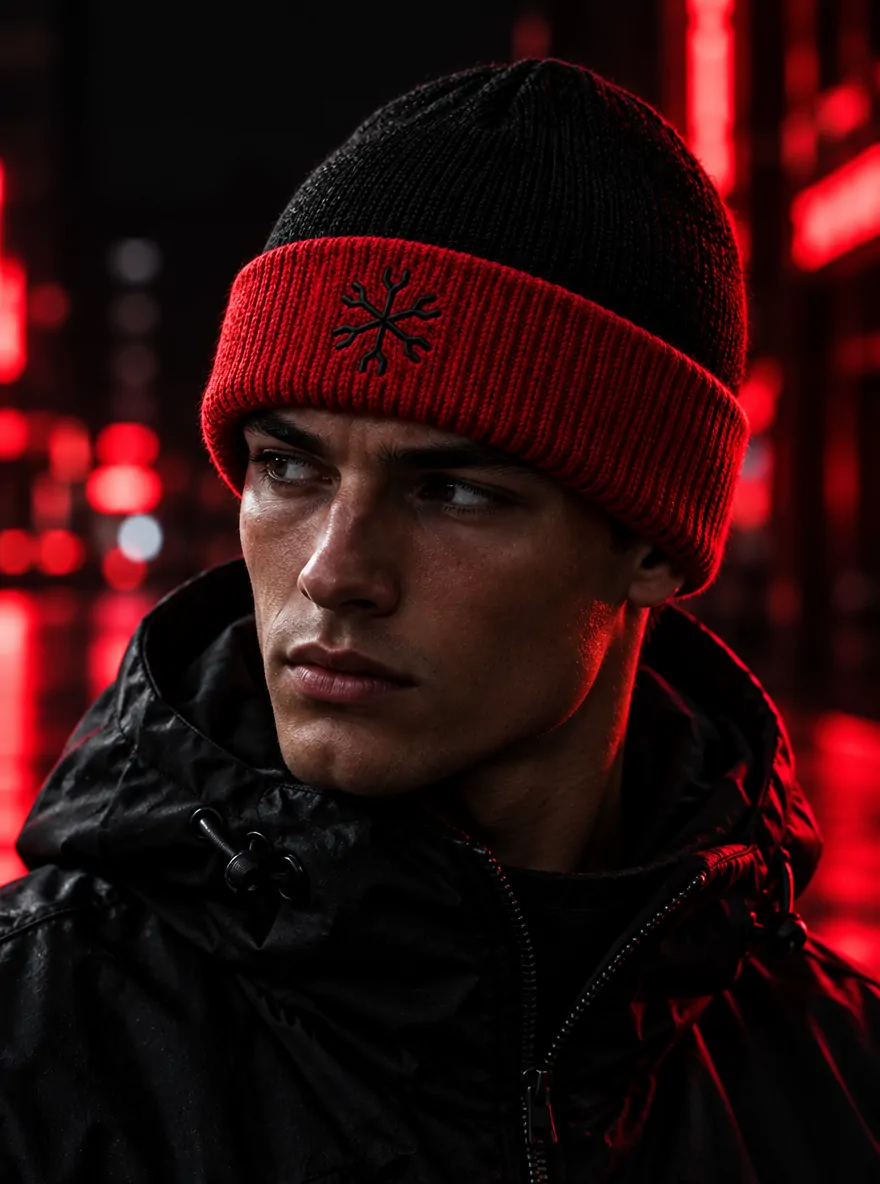 Afterglow Beanie båret på hovedet