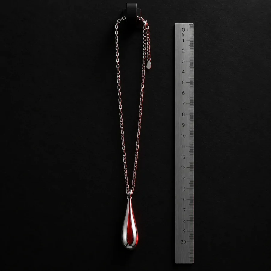 Afterglow Drop Chain, sidevinkel med lineal som skala