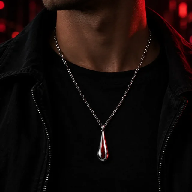Afterglow Drop Chain worn around the neck