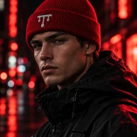 Drip Beanie worn on the head