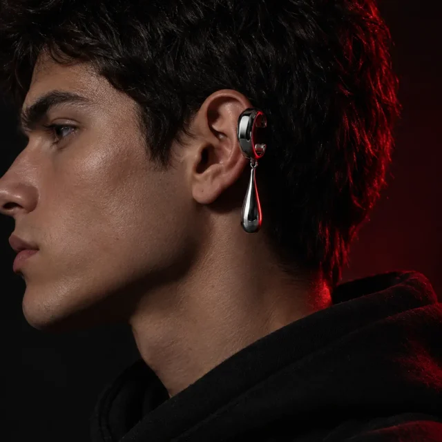 Drip Hook Cuff worn on the ear rim