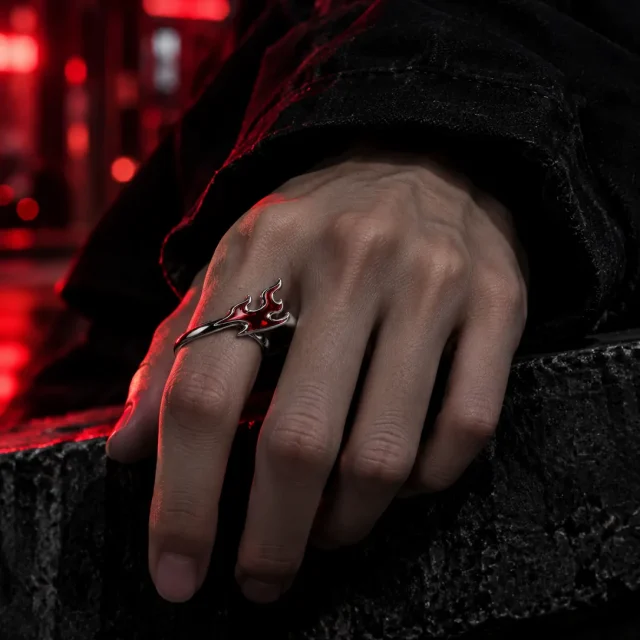 Flare Stacker worn on the index finger