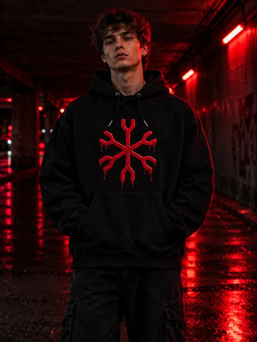 Fork Star Hoodie bliver båret