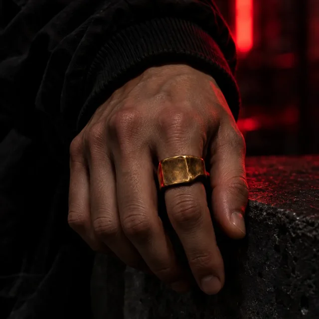 Ingot Signet worn on the index finger
