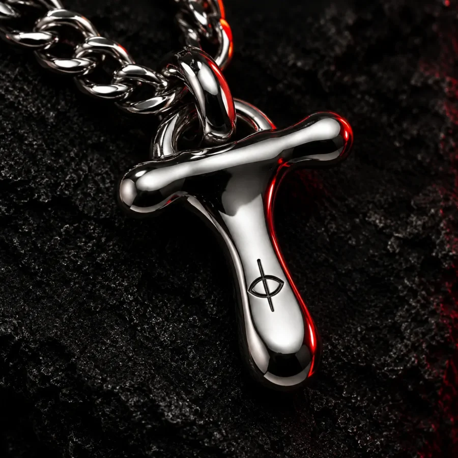 Pour Curb Chain, close-up of the engraved glyph