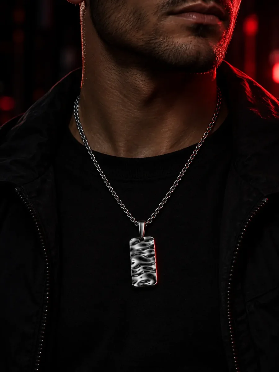 Quench Tag Chain worn around the neck