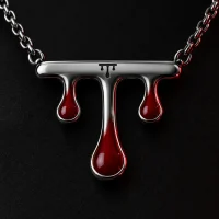 Red Drop Pendant, närbild på den graverade glyfen