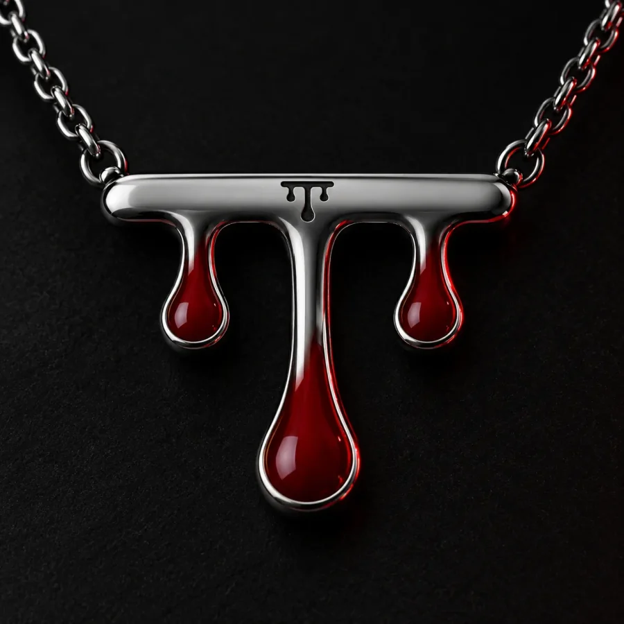 Red Drop Pendant, närbild på den graverade glyfen
