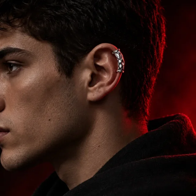 Ripple Cuff worn on the ear rim