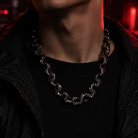 Slag Link Chain worn around the neck