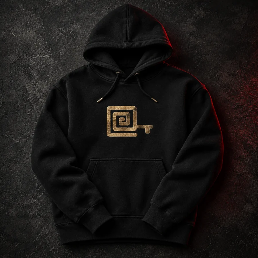 Spiral Key Hoodie, studiofoto