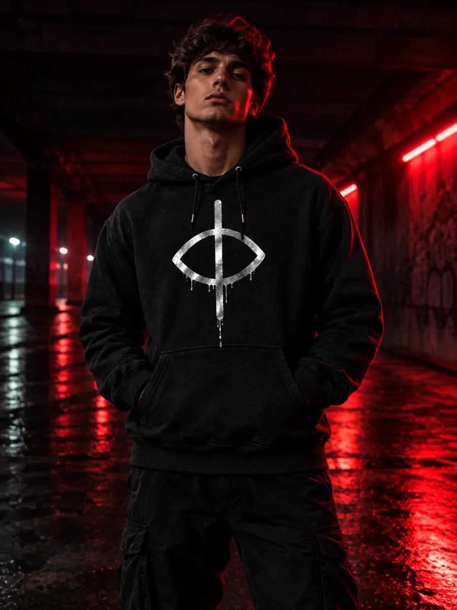 Split Eye Hoodie en situation